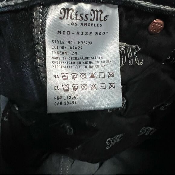 Miss Me Shining Horseshoe Bootcut Jeans Size 29X34 - Picture 9 of 10
